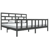 3101370 Bed Frame without Mattress Grey Solid Wood 200x200 cm