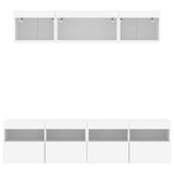 5 Piece TV Wall Units with LED White Engineered Wood 3216718