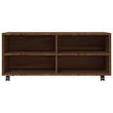 TV Cabinet with Castors Brown Oak 90x35x35 cm Engineered Wood 815260