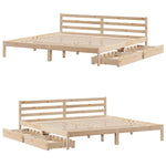 ZNTS Bed Frame without Mattress 180x200 cm Super King Solid Wood Pine 3301546