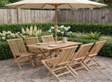 Garden Furniture Set 7 pcs Natural Solid Teak Wood 3418859