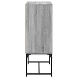 Side Cabinet with Glass Doors Grey Sonoma 69x37x100 cm 836551