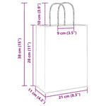 ZNTS Paper Bags 250 pcs with Handles Brown 21x11x28 cm 4101587