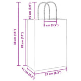 ZNTS Paper Bags 250 pcs with Handles Brown 21x11x28 cm 4101587