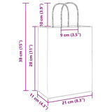 Paper Bags 250 pcs with Handles Pink 21x11x28 cm 4101671
