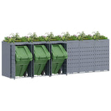 Wheelie Bin Storage for 6 Bins Light Grey 408 x 77.5 x 121.5 cm 3394752
