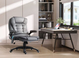 Massage Recliner Chair Heated Office Chair with Six Massage Points Velvet-Feel Fabric 360&deg Swivel T3398P328199
