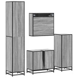 ZNTS 4 Piece Bathroom Furniture Set Grey Sonoma Engineered Wood 3301218