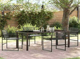 Garden Dining Set 5 pcs Black Poly Rattan 3379328