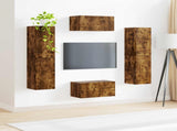 TV Cabinet Set 6 pcs Smoked Oak Engineered Wood 3409128