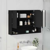 Mirror Cabinet with Door Black 80 x 17 x 55 cm Engineered Wood 883355