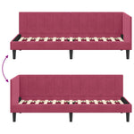 Corner Bed Frame with Headboard Wine red 80 x 200 cm Velvet 42016332