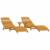 Sun lounger 3 pcs Brown 40 x 40 x 40cm Solid Acacia wood 4107094