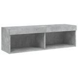 6 Piece TV Wall Units with LED Concrete Grey Engineered Wood 3216689