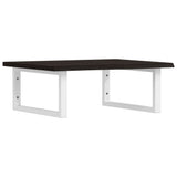 Basin Shelf Wall Mounted Steel and Solid Wood Oak 3302616