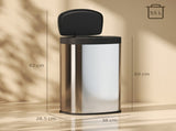 55L Sensor Bin with Soft-Close Lid, Automatic Touchless Motion Sensor Kitchen Bin with Fingerprint T3398P424968