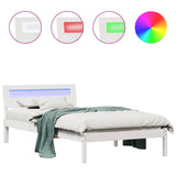 Bed Frame with Headboard White 90 x 190 cm Solid Pine Wood 872801