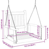 Garden Swing Chair with Metal Chains Brown Solid Wood Fir 4008975