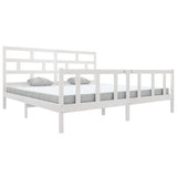 3101369 Bed Frame without Mattress White Solid Wood 200x200 cm