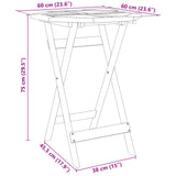 Folding Garden Table 60x75 cm Solid Wood Acacia 4004909