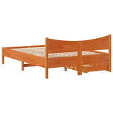 Bed Frame with Drawers Wax Brown 120x190 cm Small Double Solid Wood Pine 3301925