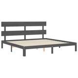 Bed Frame without Mattress Grey 200x200 cm Solid Wood Pine 3193553