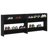 Shoe Cabinet 2 pcs Black Oak 83 x 18 x 60 cm Engineered Wood 875027
