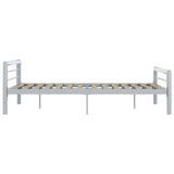Bed Frame without Mattress Grey and White Metal 180x200 cm Super King 284561