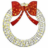Wreath with 150 LEDs Warm white 121 x 121 x 10 cm Rattan 42019141