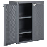 Garden Storage Cabinet Grey 65x45x88 cm PP Rattan 364062