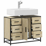 Bathroom Sink Cabinet Sonoma Oak 80x33x60 cm Engineered Wood 849280