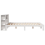 Bookcase Bed without Mattress White 140x200cm Solid Wood Pine 3322516