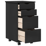 Desk and Rolling Cabinet Set MOSS 2 pcs Black 3438793
