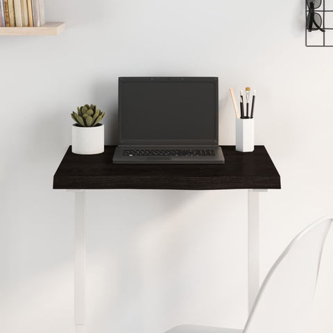 Table Top Dark Brown 60x50x cm Treated Solid Wood Oak 3156411