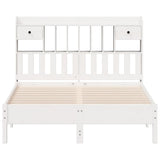 Bookcase Bed without Mattress White 160x200 cm Solid Wood Pine 3322904