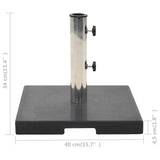 Parasol Base Black Granite, Stainless Steel 20kg, 40 x 40 x 4.5 cm 45066