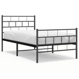 Metal Bed Frame without Mattress with Footboard Black 80x200cm 355668