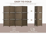 4-Panel Room Dividers with Shelves, Wave Fibre Freestanding Folding Privacy Screen Panels, Partition T3398P330517