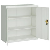 20114 Office Cabinet with 2 Doors Grey 90 cm Steel