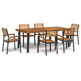 7 Piece Garden Dining Set Solid Wood Acacia and Metal 3155424