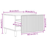 Coffee Table with Drawer White 49 x 50 x 40 cm Engineered Wood 894735