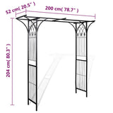 Garden Arch Black Iron 200 x 52 x 204 cm Durable Garden Arch 40778