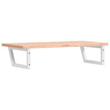 Basin Shelf Wall Mounted Steel and Solid Wood Beech 3302434