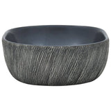 Countertop Basin Black and Grey Oval 47x33x13 cm Ceramic 155068