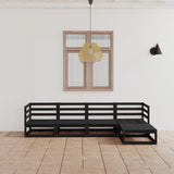 5 Piece Garden Lounge Set Black Solid Pinewood 3075538
