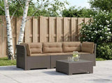 3-Seater Garden Sofa with Cushions Rattan Look PP Light Grey 3443848