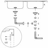 ZNTS Kitchen Sink with Double Basins Silver 800x500x155 mm Stainless Steel 147234