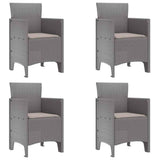 Garden Dining Set 5 pcs Light Grey Polypropylene 3378548