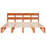 ZNTS Bed Frame without Mattress Wax Brown 200x200 cm Solid Wood Pine 3302308
