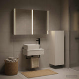 Bathroom Furniture Set 4 pcs White Engineered Wood and Glass 3407399